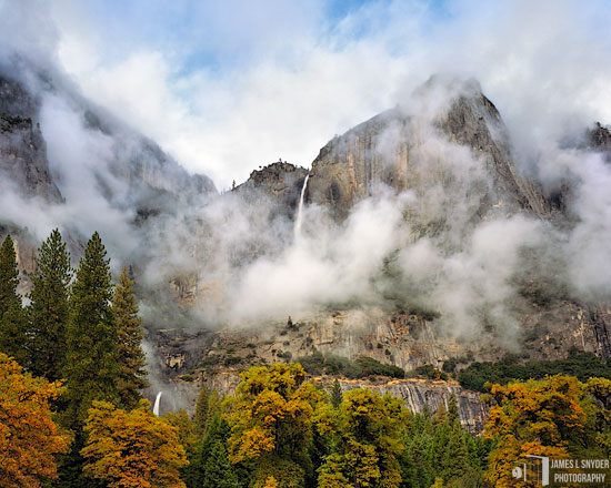 Yosemite Falls, Clearing Autumn Rainstorm